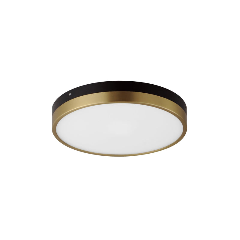 Dapper 12" LED Flush Mount in Black / Antique Brass