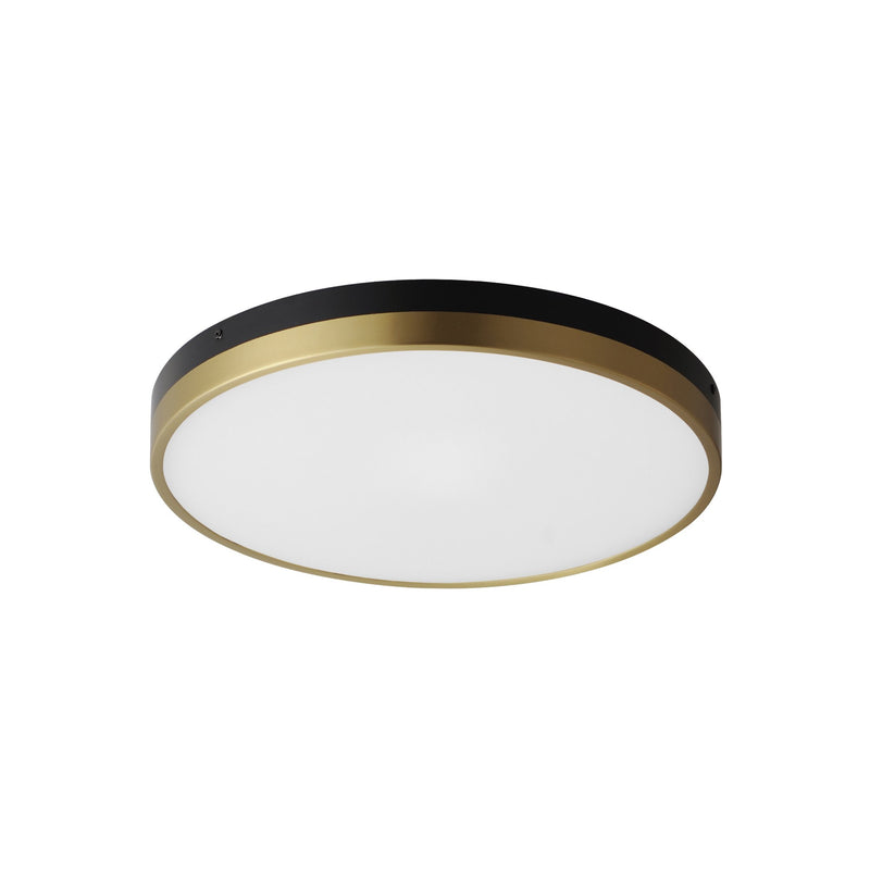 Dapper 16" LED Flush Mount in Black / Antique Brass