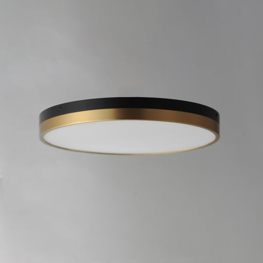 Dapper 16" LED Flush Mount in Black / Antique Brass