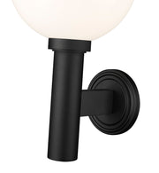 Laurent 1 Light 12" Outdoor Wall Light in White Opal