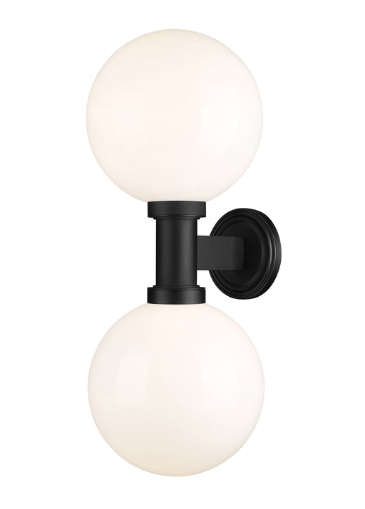 Laurent 2 Light 12" Outdoor Wall Light in White Opal