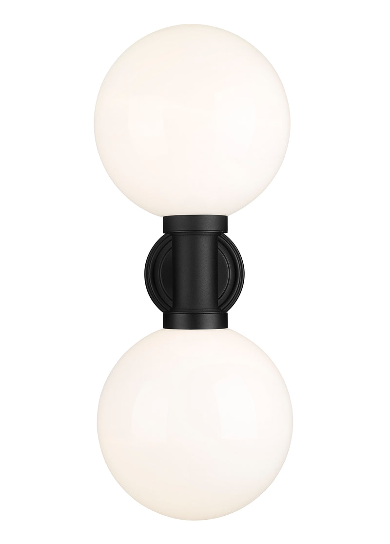 Laurent 2 Light 12" Outdoor Wall Light in White Opal