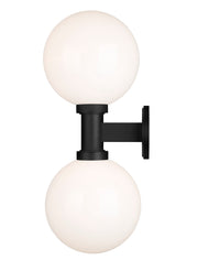 Laurent 2 Light 12" Outdoor Wall Light in White Opal