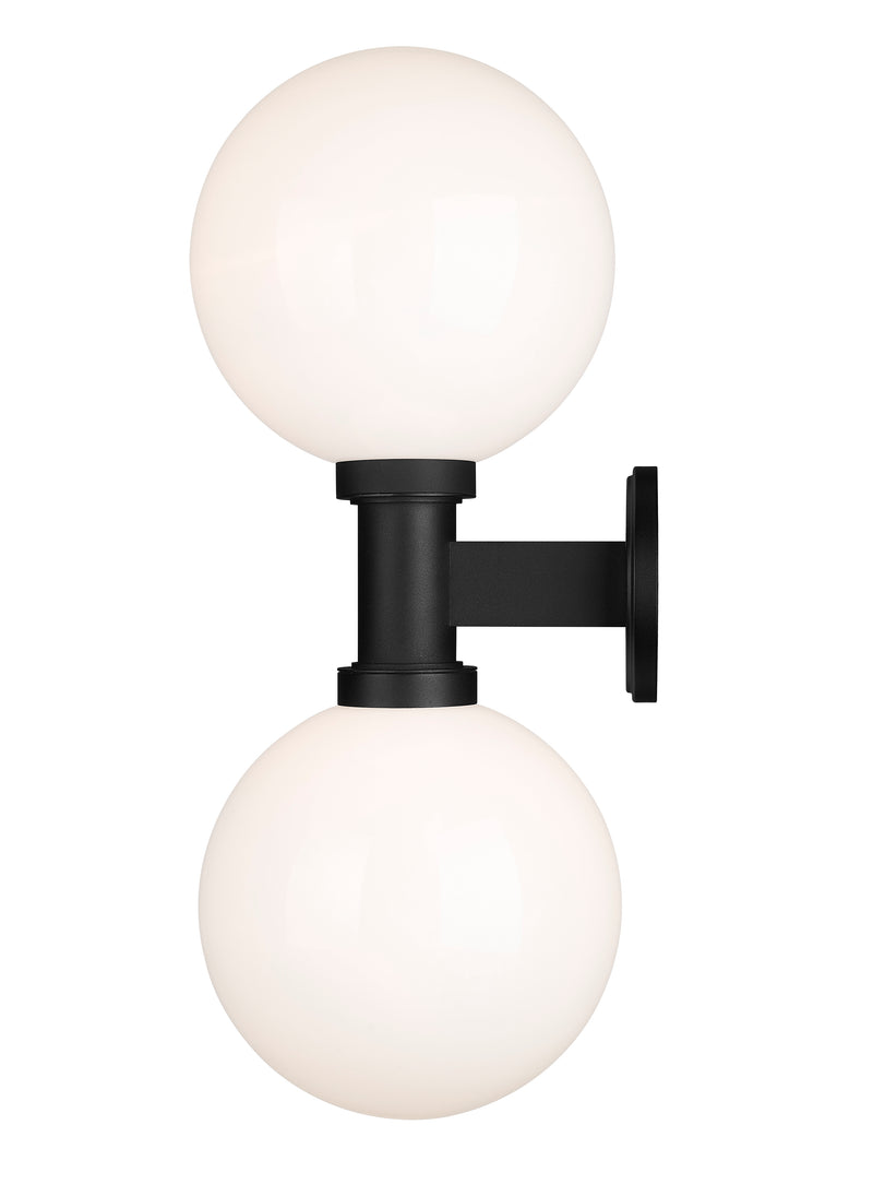 Laurent 2 Light 12" Outdoor Wall Light in White Opal