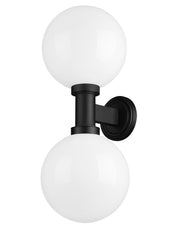 Laurent 2 Light 12" Outdoor Wall Light in White Opal