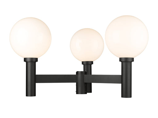 Laurent 3 Light 39" Outdoor Post Mount Fixture, 22.5" Tall Lantern, White Opal Glass in White Opal, Post Top Only