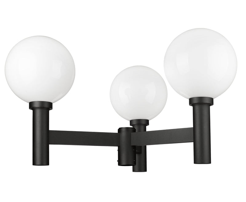 Laurent 3 Light 39" Outdoor Post Mount Fixture, 22.5" Tall Lantern, White Opal Glass in White Opal, Post Top Only