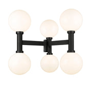 Laurent 6 Light 39" Outdoor Post Mount Fixture, 34.5" Tall Lantern, White Opal Glass in White Opal, Post Top Only