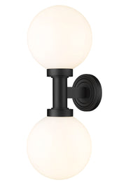 Laurent 2 Light 8" Outdoor Wall Light in White Opal