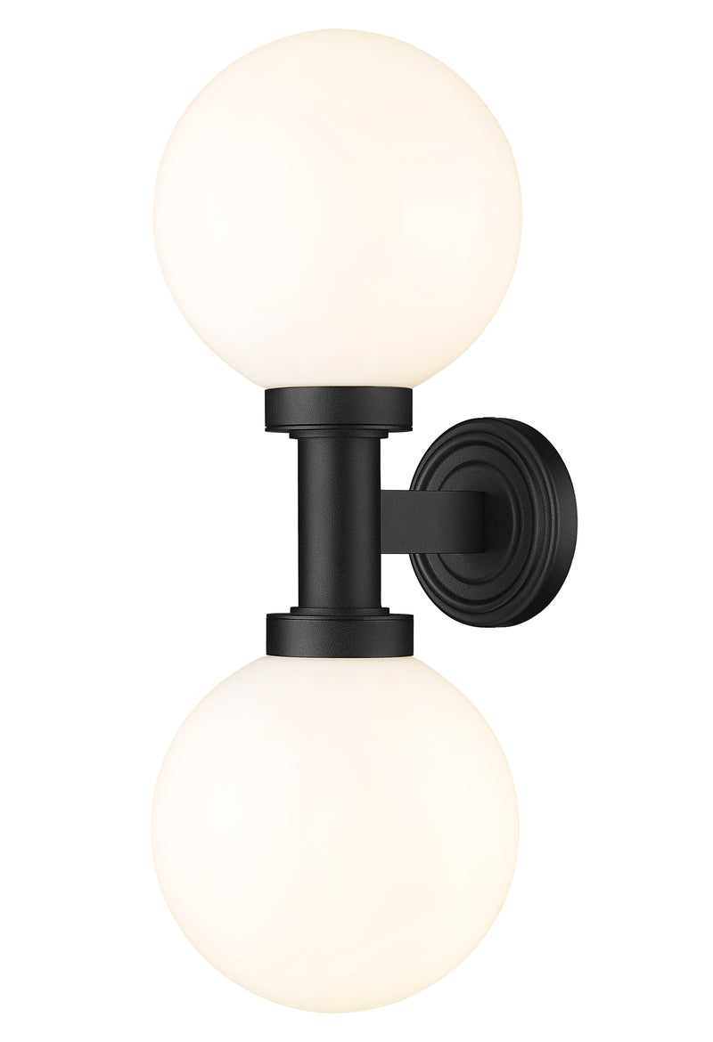 Laurent 2 Light 8" Outdoor Wall Light in White Opal