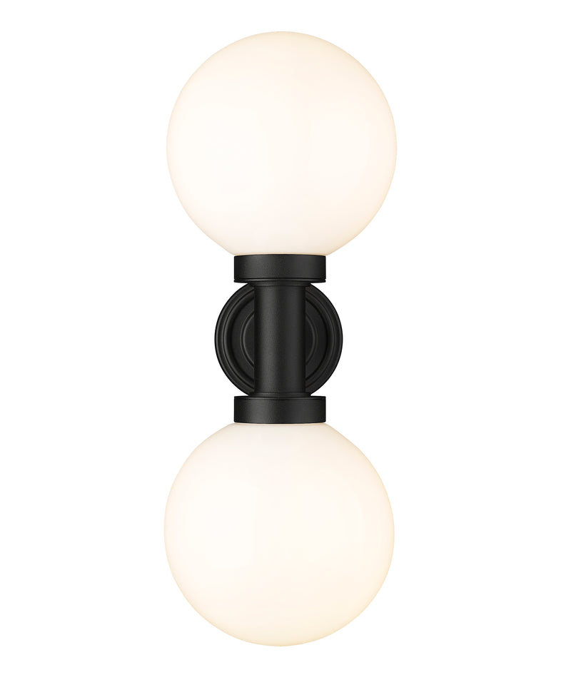 Laurent 2 Light 8" Outdoor Wall Light in White Opal