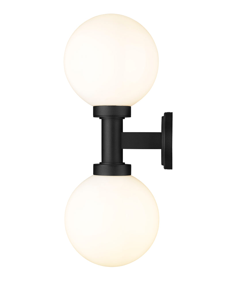Laurent 2 Light 8" Outdoor Wall Light in White Opal