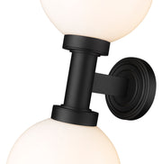 Laurent 2 Light 8" Outdoor Wall Light in White Opal