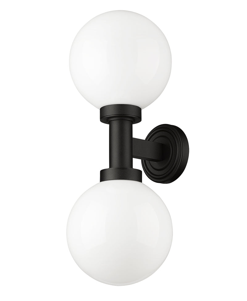Laurent 2 Light 8" Outdoor Wall Light in White Opal