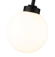 Laurent 1 Light 8" Outdoor Pendant, White Opal Shade in Black
