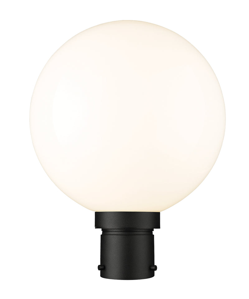 Laurent 1 Light 12" Outdoor Post Mount Fixture, 15.75" Tall Lantern, White Opal Glass in White Opal, Post Top Only