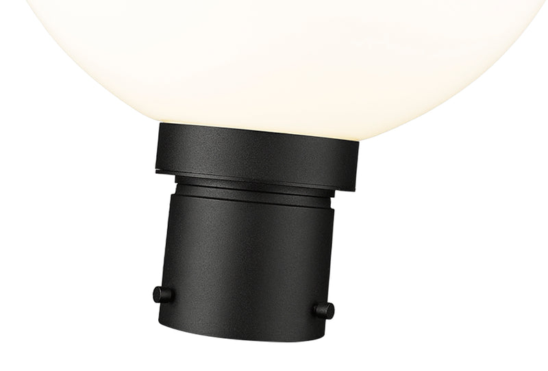 Laurent 1 Light 12" Outdoor Post Mount Fixture, 15.75" Tall Lantern, White Opal Glass in White Opal, Post Top Only