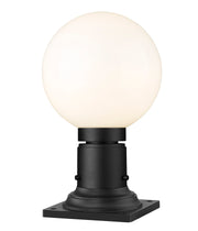 Laurent 1 Light 8" Outdoor Post Mount Fixture, 11.5" Tall Lantern, White Opal Glass in White Opal, Pier Mount, 6" Base