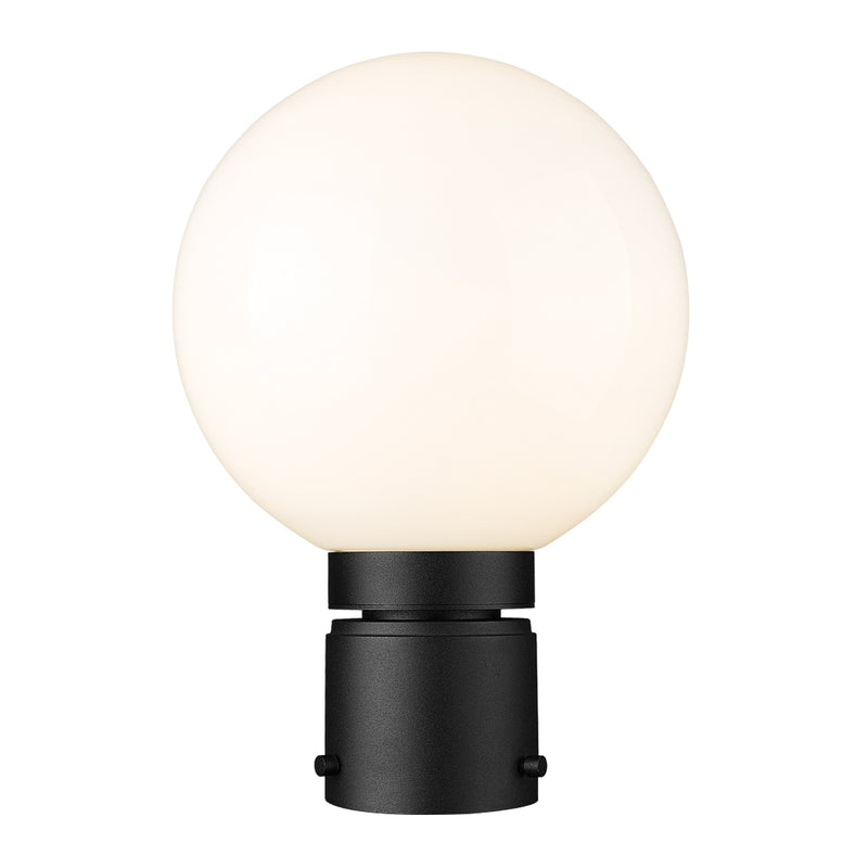 Laurent 1 Light 8" Outdoor Post Mount Fixture, 11.5" Tall Lantern, White Opal Glass in White Opal, Post Top Only