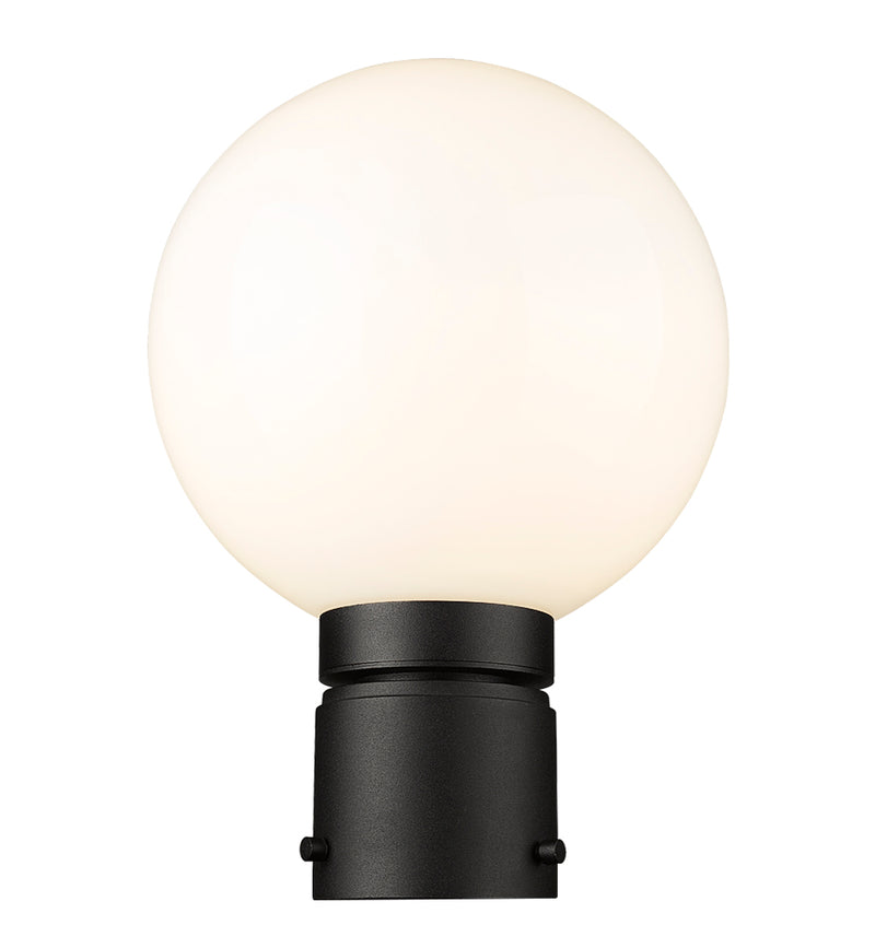 Laurent 1 Light 8" Outdoor Post Mount Fixture, 11.5" Tall Lantern, White Opal Glass in White Opal, Post Top Only
