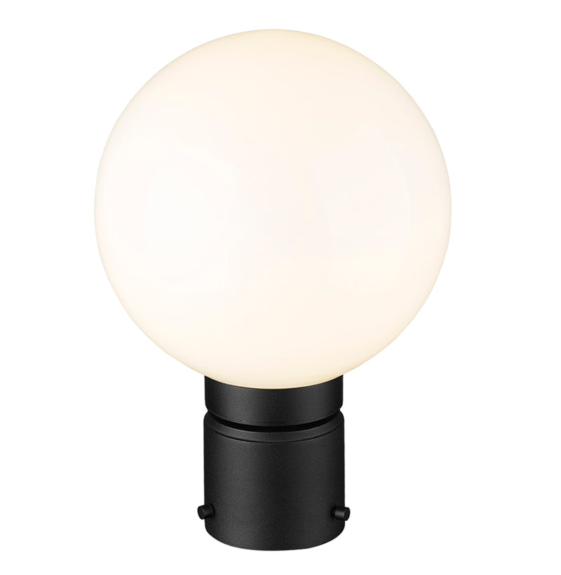 Laurent 1 Light 8" Outdoor Post Mount Fixture, 11.5" Tall Lantern, White Opal Glass in White Opal, Post Top Only