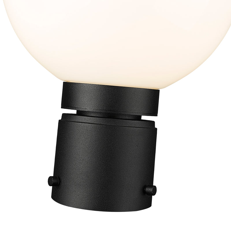 Laurent 1 Light 8" Outdoor Post Mount Fixture, 11.5" Tall Lantern, White Opal Glass in White Opal, Post Top Only