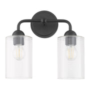 Charlotte 2 Light Vanity Light in Matte Black
