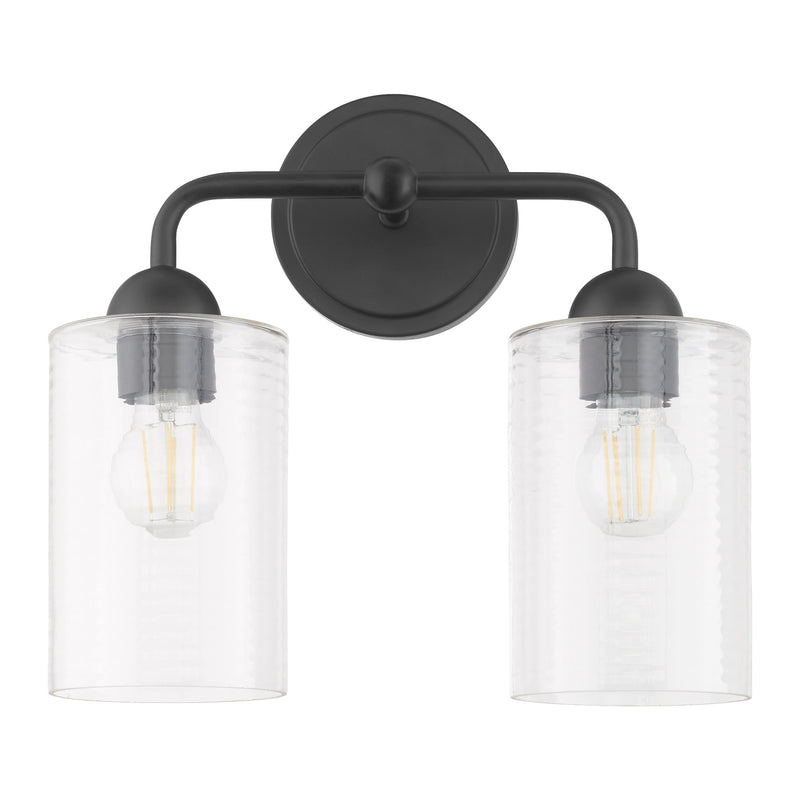 Charlotte 2 Light Vanity Light in Matte Black