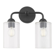 Charlotte 2 Light Vanity Light in Matte Black