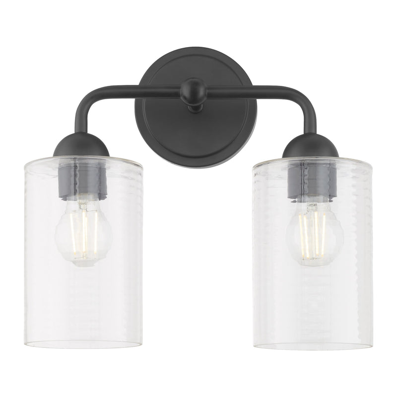 Charlotte 2 Light Vanity Light in Matte Black