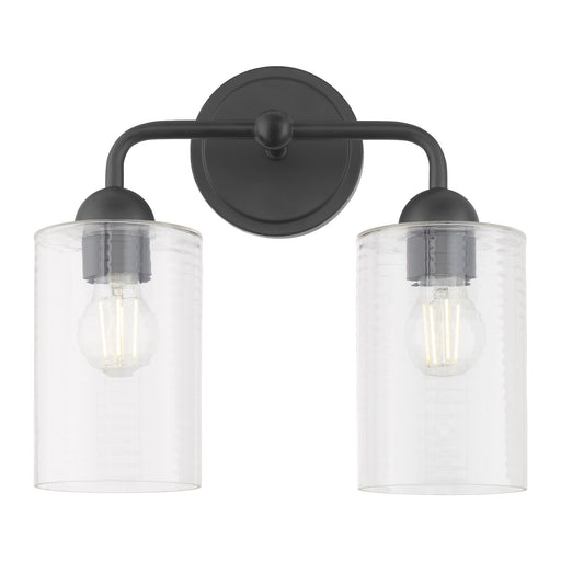 Charlotte 2 Light Vanity Light in Matte Black
