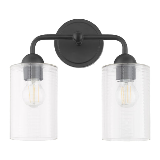 Charlotte 2 Light Vanity Light in Matte Black