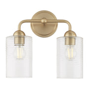 Charlotte 2 Light Vanity Light in Aged Brass