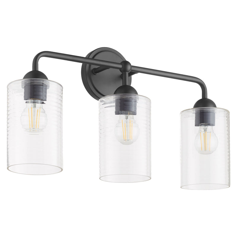 Charlotte 3 Light Vanity Light in Matte Black