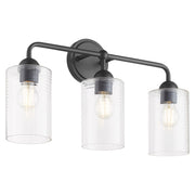 Charlotte 3 Light Vanity Light in Matte Black