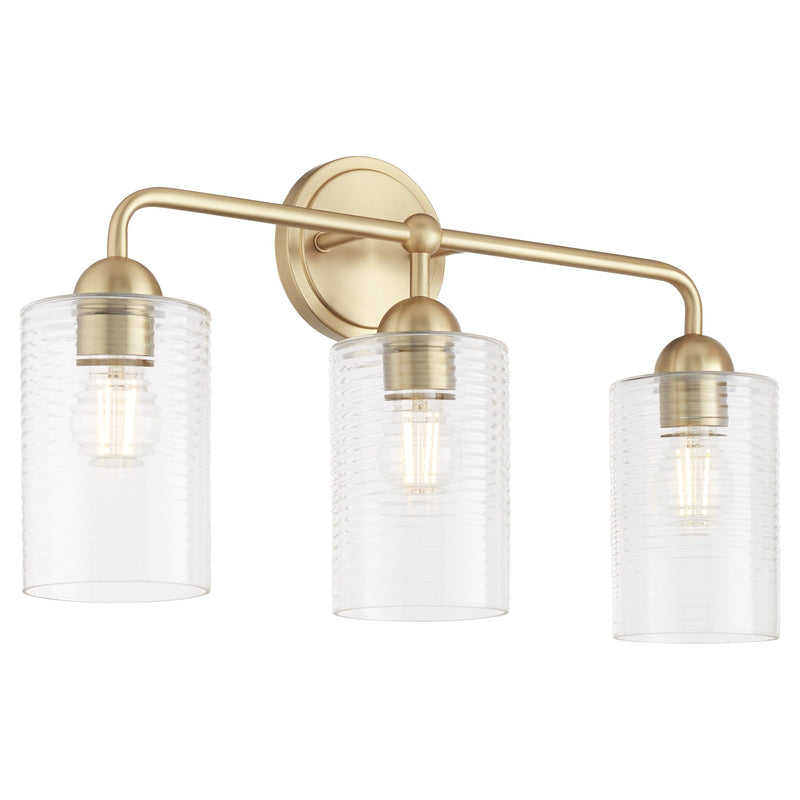 Charlotte 3 Light Vanity Light in Aged Brass