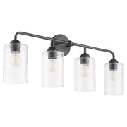 Charlotte 4 Light Vanity Light in Matte Black