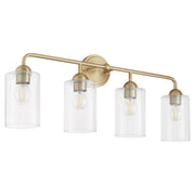 Charlotte 4 Light Vanity Light in Aged Brass
