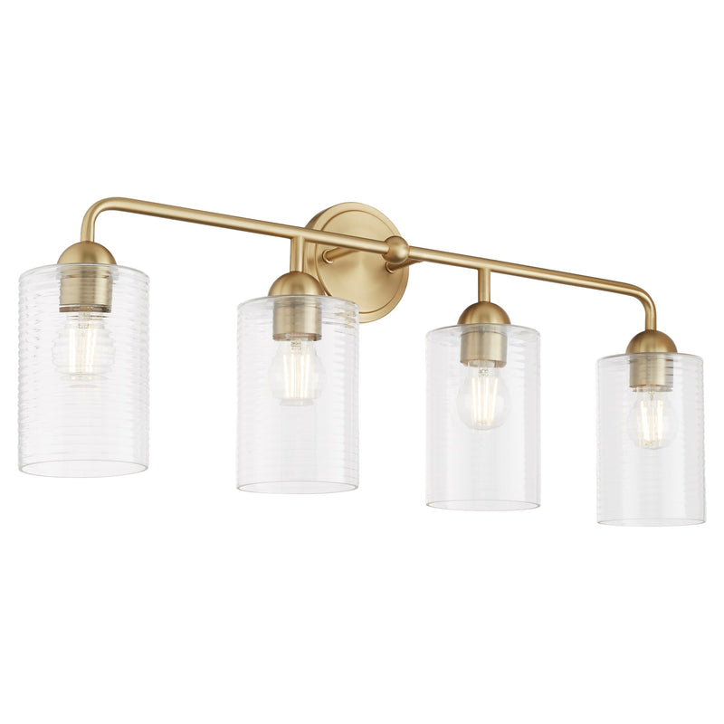 Charlotte 4 Light Vanity Light in Aged Brass