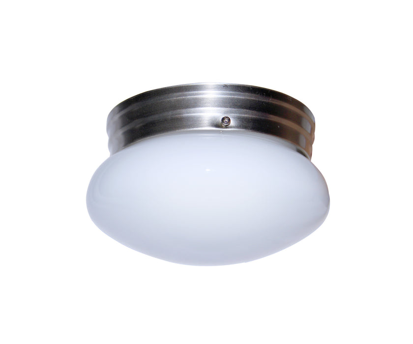 Dash 1-Light Flushmount in Brushed Nickel with Opal Glass