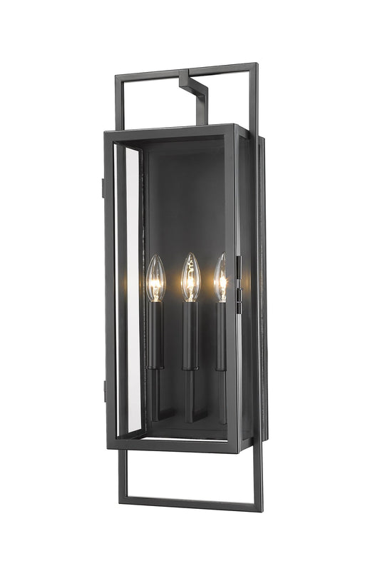Lucian 3 Light 9" Outdoor Wall Light in Black
