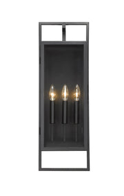 Lucian 3 Light 9" Outdoor Wall Light in Black