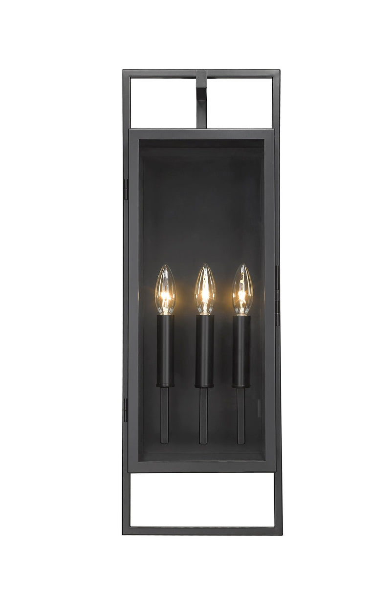 Lucian 3 Light 9" Outdoor Wall Light in Black