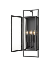 Lucian 3 Light 9" Outdoor Wall Light in Black