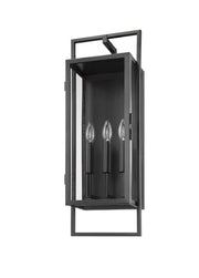 Lucian 3 Light 9" Outdoor Wall Light in Black