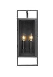 Lucian 2 Light 8" Outdoor Wall Light in Black
