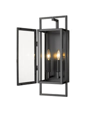 Lucian 2 Light 8" Outdoor Wall Light in Black