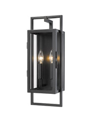 Lucian 2 Light 7" Outdoor Wall Light in Black