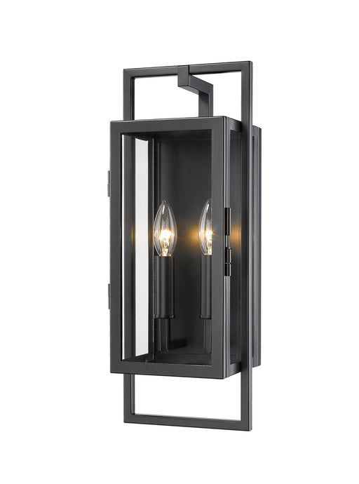 Lucian 2 Light 7" Outdoor Wall Light in Black