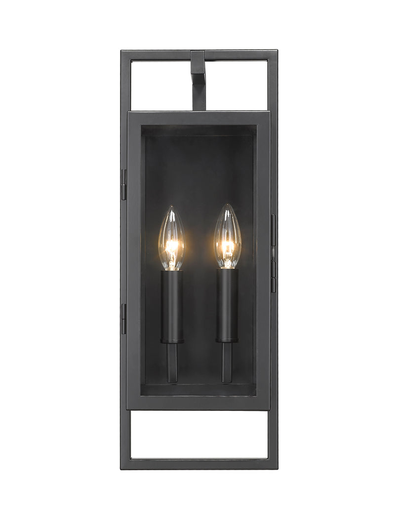 Lucian 2 Light 7" Outdoor Wall Light in Black